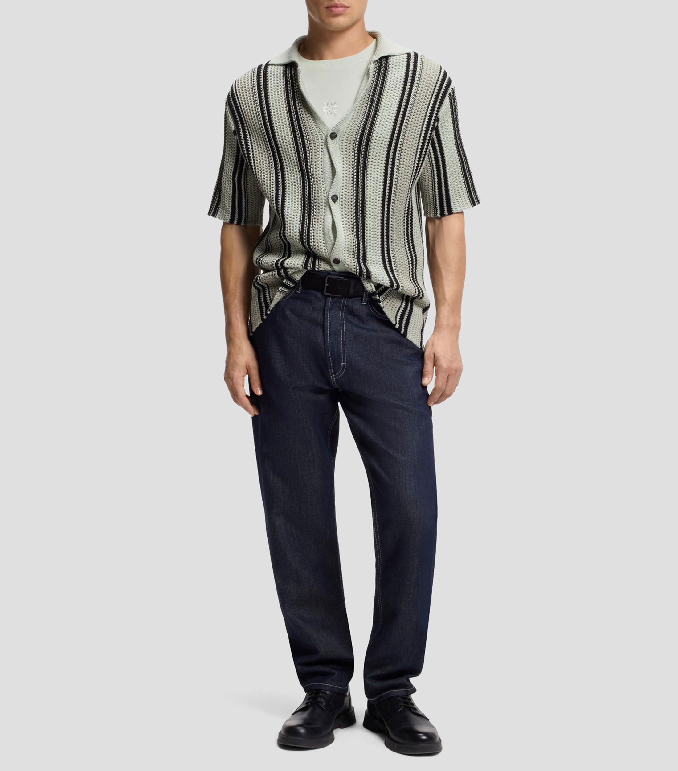 Playera de punto de algodón con ilustración de logo bordado Hombre